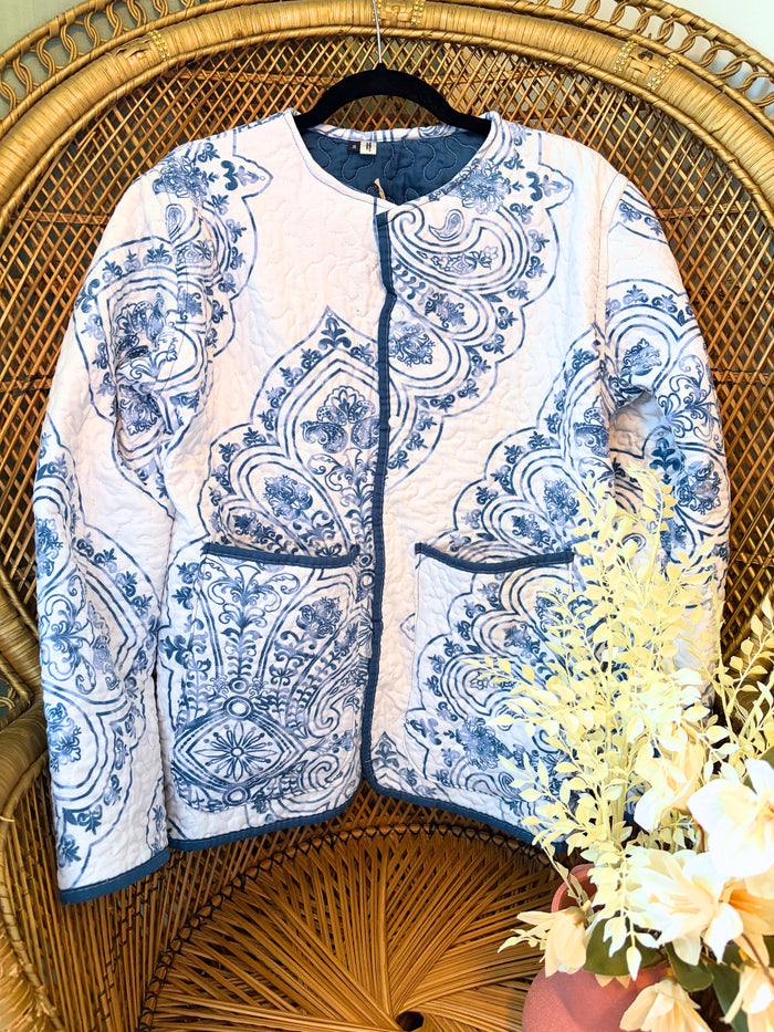 Navy Paisley
